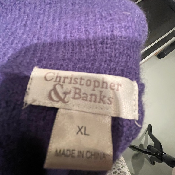 Ladies Christopher and Banks 3/4 sleeve jacket purple - Picture 6 of 6
